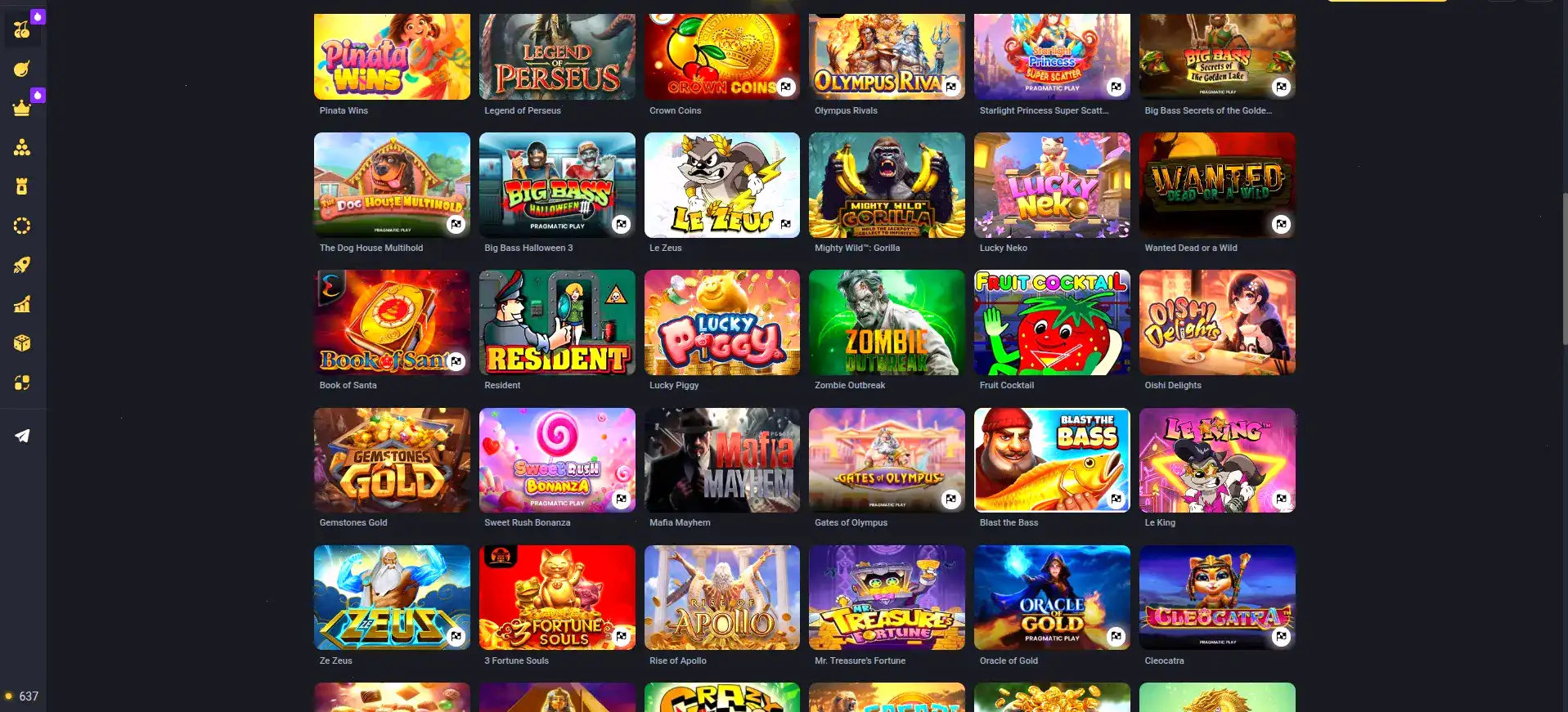 Много разных платформ отображены на единой панели Атом casino зеркало казино